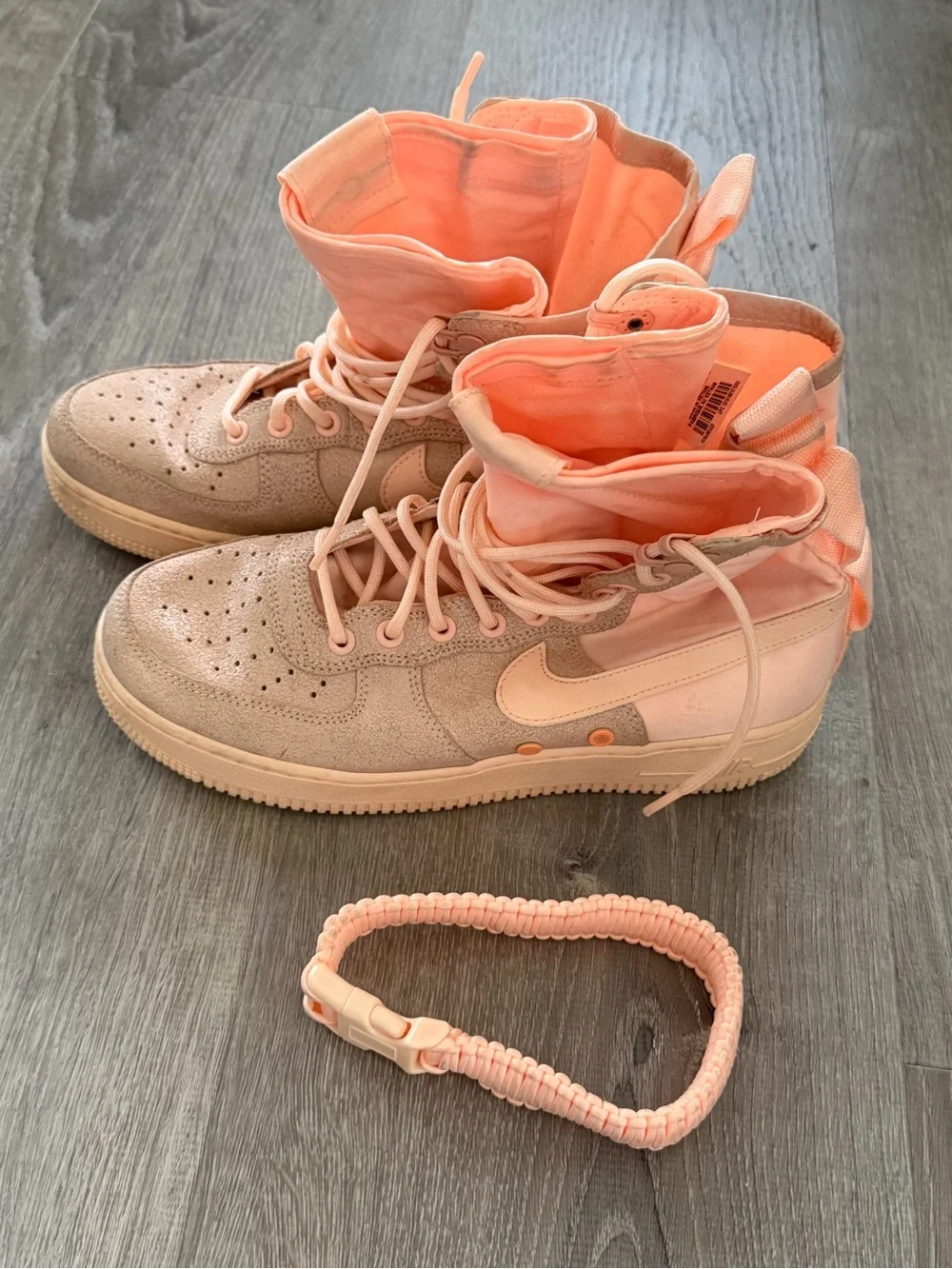 Nike SF Air Force 1 High Peach Tan Sneakers Women’s 9.5
